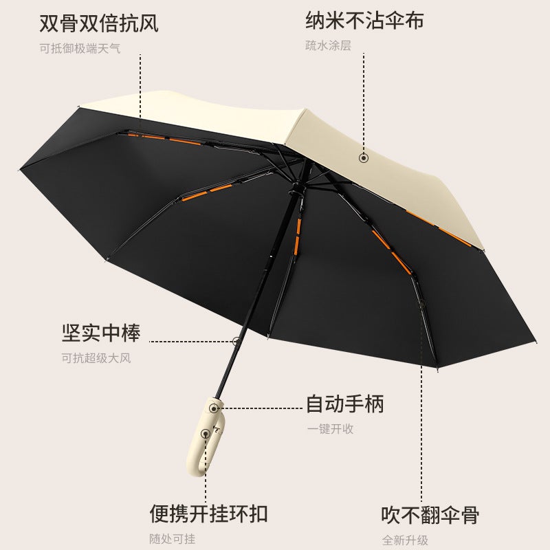 10-Rib Extra-Large Thick Double-Person Black Coating Sun Protection Uv Manual 70% Off Umbrella Dual-Use Umbrella Large Size - Image 5